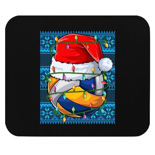 Volleyball Christmas Lights Mouse Pads