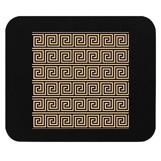 Greek Meander Key Squares Pattern Brown Mouse Pads