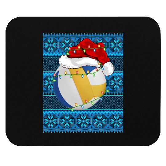 Volleyball Christmas Lights Mouse Pads