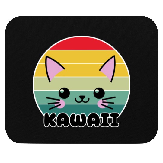 Kawaii Cat Face, Cat Lovers Mouse Pads