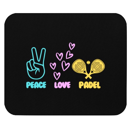 Padel Tennis peace love padel design Mouse Pads
