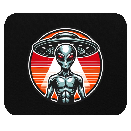 Grey Alien on Mars Mouse Pads