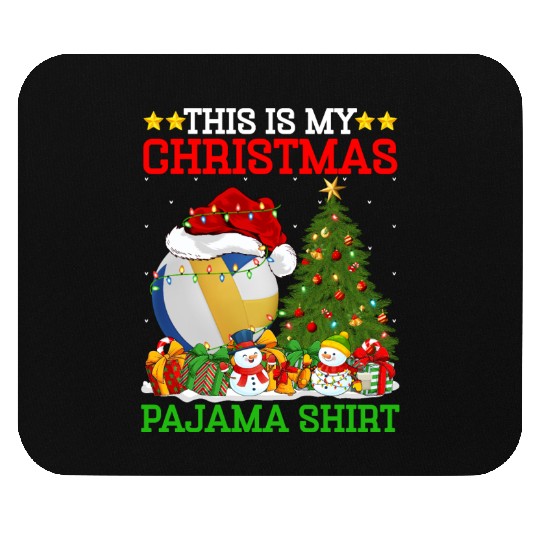 Volleyball Christmas Tree Lights Mouse Pads
