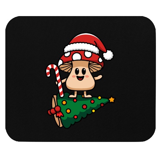 Christmas Mushroom Wearing Santa Hat Mouse Pads