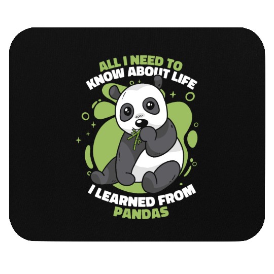 I Learned From Pandas Panda Bear Friend Giant Mouse Pads