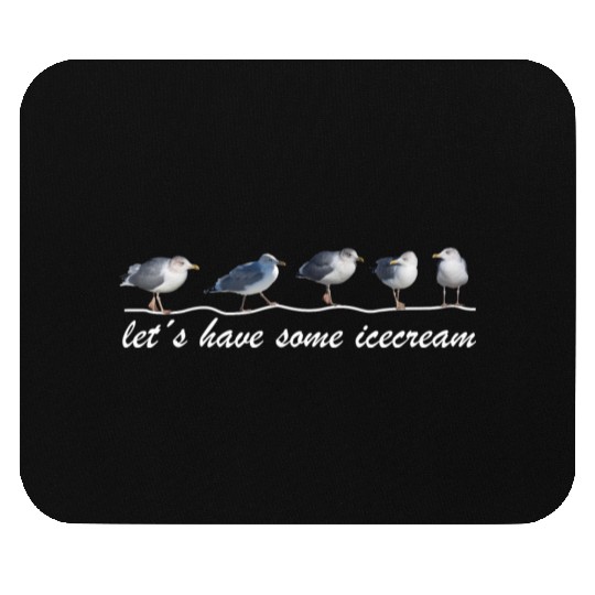 seagull icecream sea beach Mouse Pads