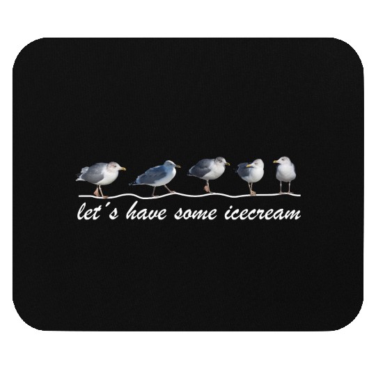 seagull icecream sea beach Mouse Pads