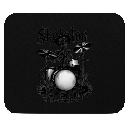 Skeleton Beat: Funny Cowboy Skeleton Playing Drums Mouse Pads