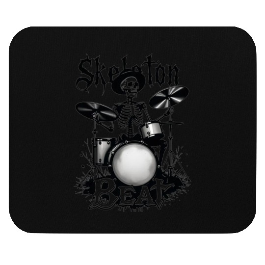 Skeleton Beat: Funny Cowboy Skeleton Playing Drums Mouse Pads
