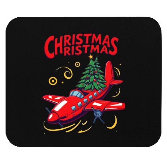 Flying christmas tree Mouse Pads