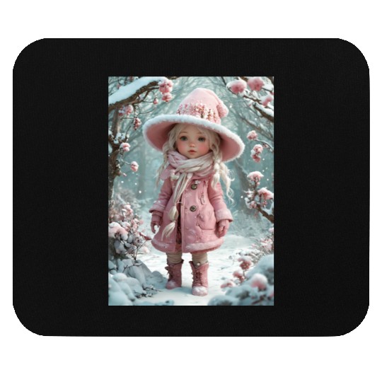 Full body of a realistic sweetness baby chibi girl Mouse Pads