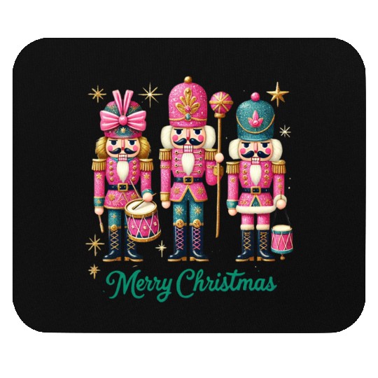 Glitter Nutcracker Friends, Merry Christmas Mouse Pads