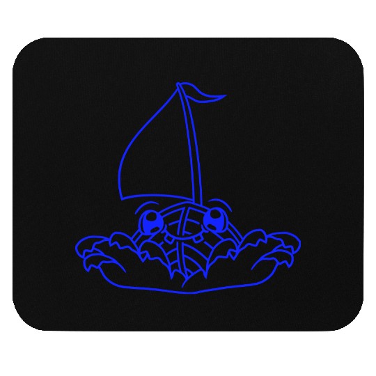 Cute Funny Boat Waves Sails Face Smiles Cool Comic Mouse Pads