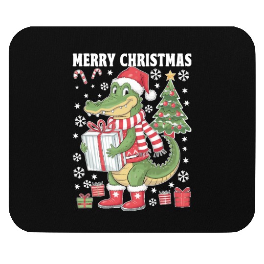 Christmas Alligator Cheer Mouse Pads