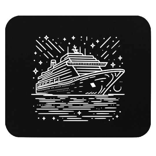 Minimalistic Vector Cruise Ship path4 Mouse Pads