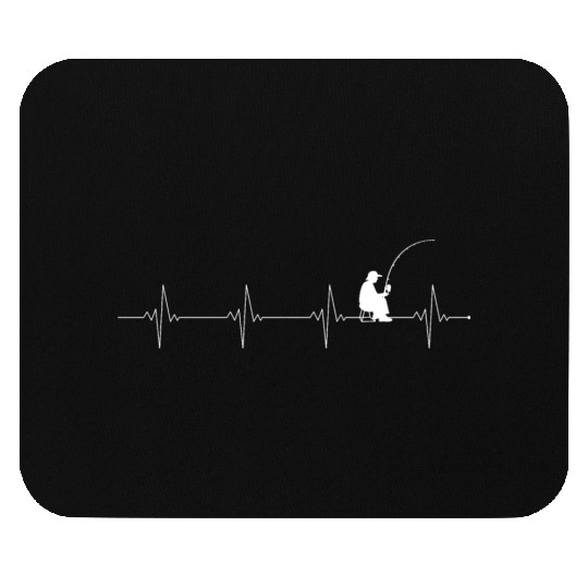 Heartbeat fishing stay Mouse Pads