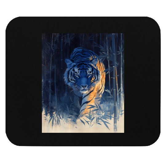 Majestic Tiger in the Bamboo Forest Mouse Pads