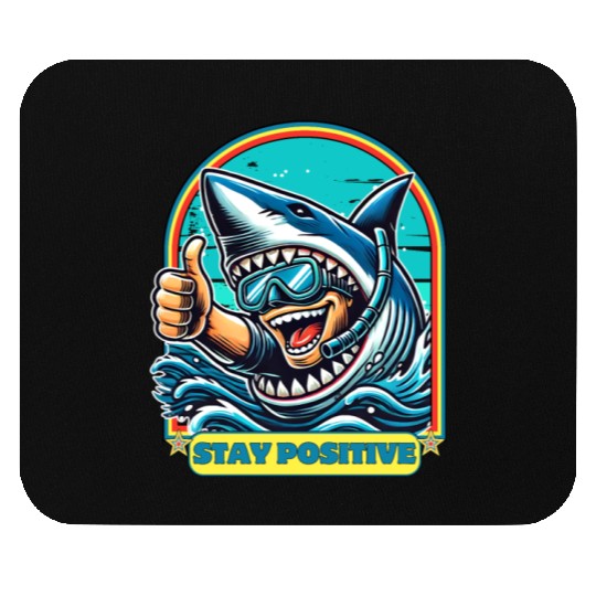 Stay Positive Shark Mouse Pads