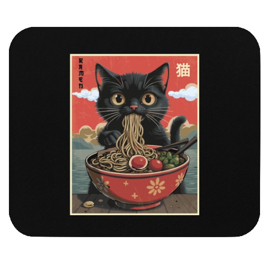 Cat Ramen Japanese Mouse Pads