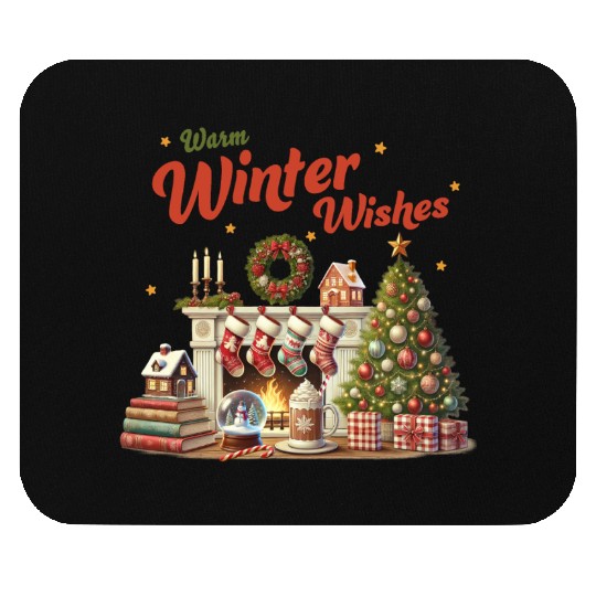 Warm Winter Wishes, Merry Christmas Mouse Pads