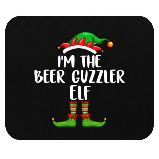 I'm The Beer Guzzler Elf Matching Family Christmas Mouse Pads