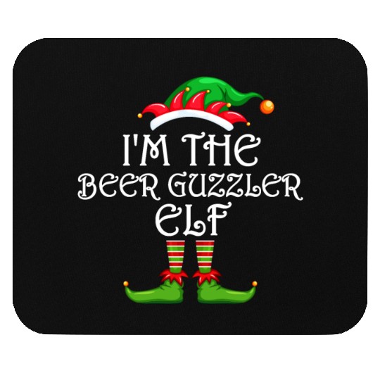 I'm The Beer Guzzler Elf Matching Family Christmas Mouse Pads