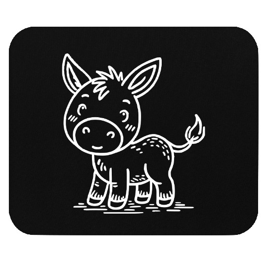 Minimalistic Vector Donkey Vegan Art path4 Mouse Pads