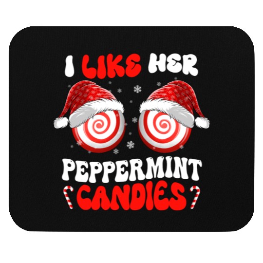 I Like Her Peppermint Candies Couples Christmas Mouse Pads