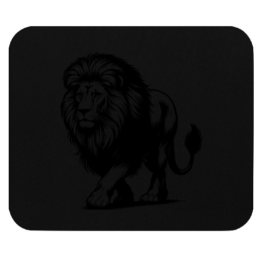 Lion With Mane Large African Cat Of Prey Mouse Pads