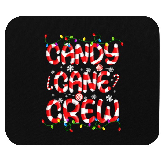 Candy Cane Crew Christmas Lights Funny Xmas Party Mouse Pads