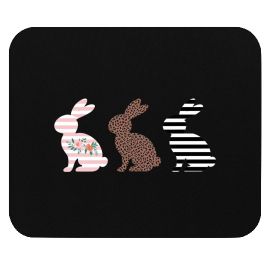 Happy Easter Cute Easter Leopard Bunny Rabbit Mouse Pads