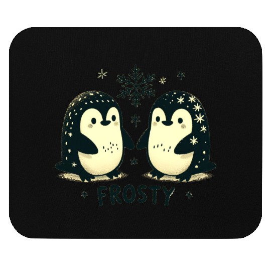 Winter, Frosty Penguin Duo Mouse Pads