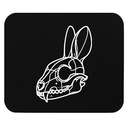Minimalistic Vector Rabbit Skull Kids Drawing Mouse Pads