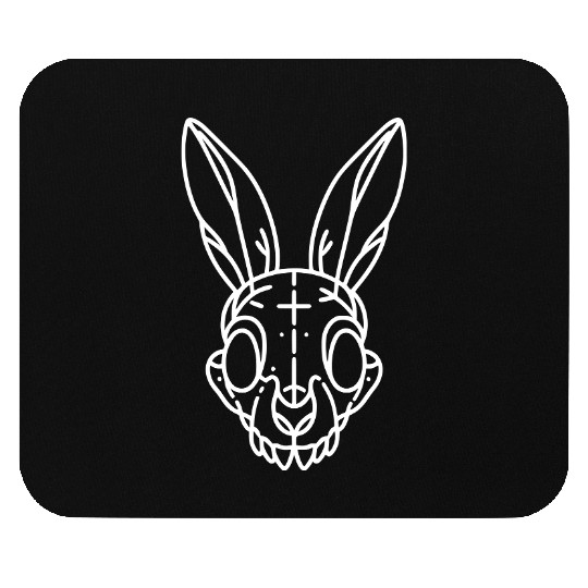 Minimalistic Vector Rabbit Skull Kids Drawing Mouse Pads