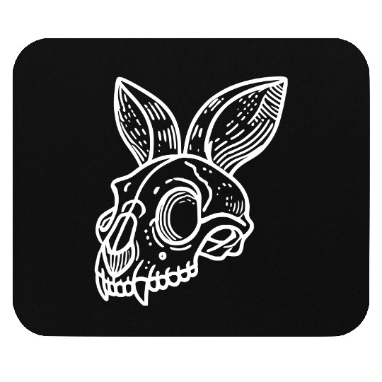 Minimalistic Vector Rabbit Skull Kids Drawing Mouse Pads