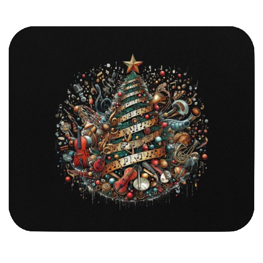 Vintage Musical Christmas Tree Mouse Pads