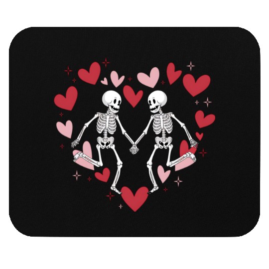 Coquette Valentine Dancing Skeleton Mouse Pads