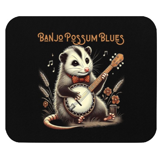 Funny Opossum Playing Banjo Mouse Pads