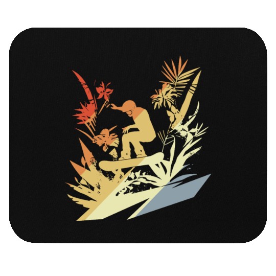Snowboarding Retro Style Mouse Pads