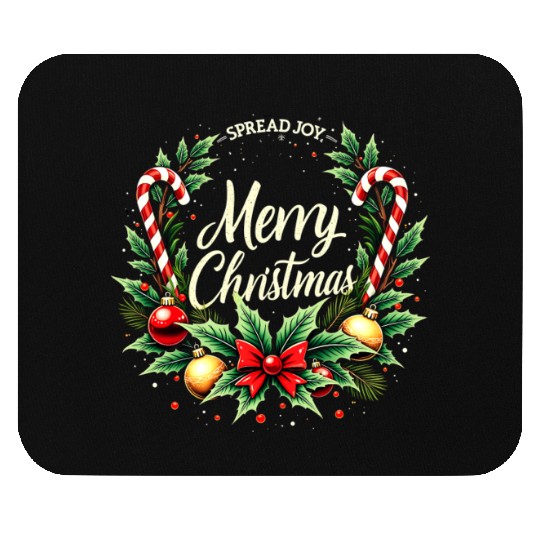 Spread Joy - Festive Merry Christmas Wreath Mouse Pads