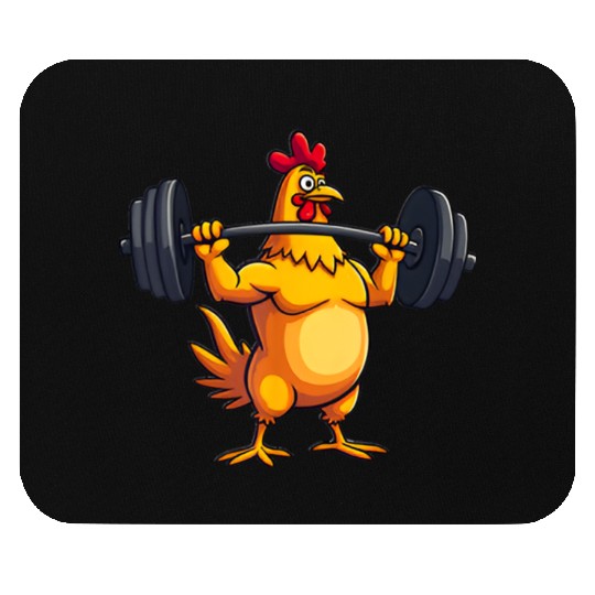 Funny Chicken Workout Gym Fitness Weightlifting Mouse Pads