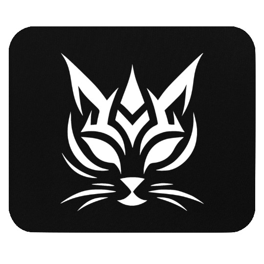 Minimalist Cat Tattoo Face Mouse Pads