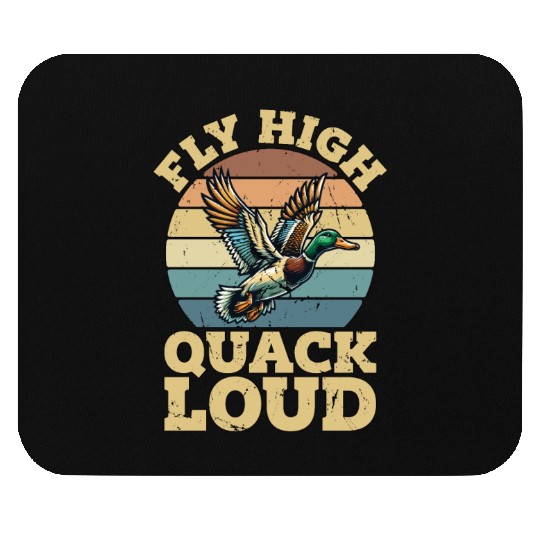 Mallard Duck Fly High Quack Loud Retro Water Bird Mouse Pads