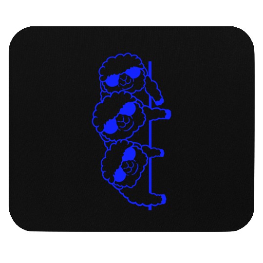 3 Dj Sheep Behind Wall Looking Sideways Friends Mouse Pads