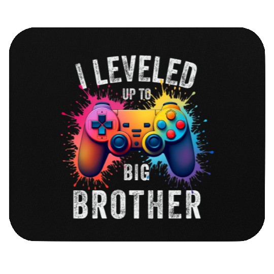 I Leveled Up to Big Brother Funny Gamer Splash Art Mouse Pads