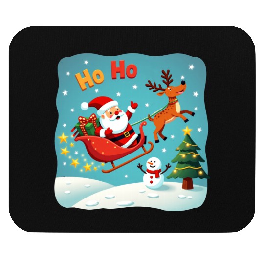 Santa Clause waving " HO-HO" Mouse Pads