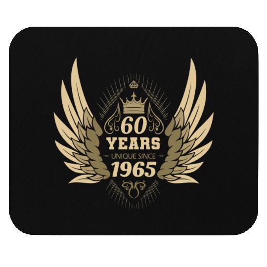 60 Years Unique Angel Wings Crown Mouse Pads