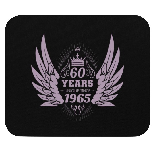 60 Years Unique Angel Wings Crown Mouse Pads
