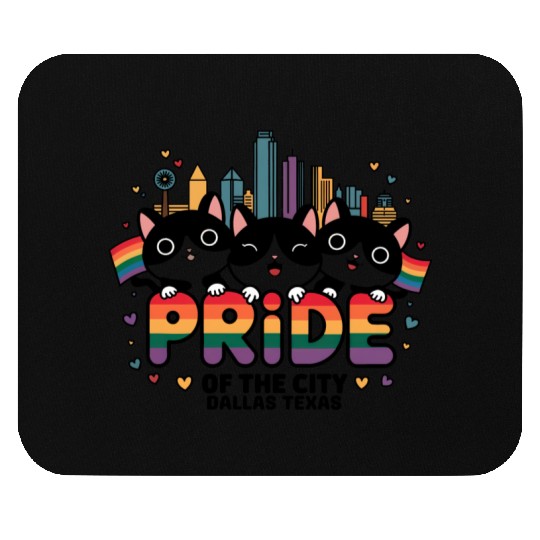 Pride of Dallas City Texas USA Rainbow Flag Mouse Pads