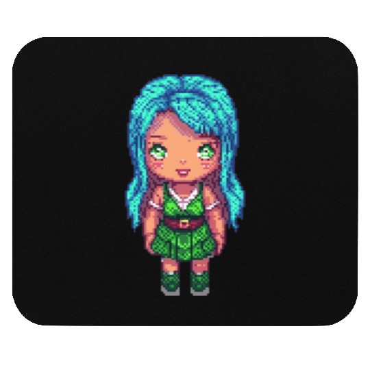 Mystic Emerald Sprite - Pixel Art Design Mouse Pads